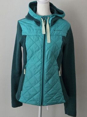 Quechua Women's Teal Quilted Hooded Jacket
